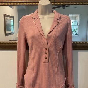 Free People Pink Button-Up Top